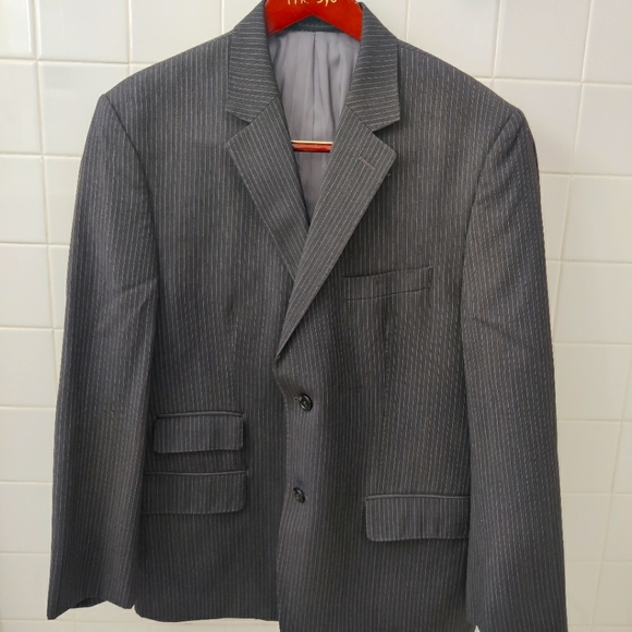 Michael Kors 42S brown blue suit - Picture 1 of 10